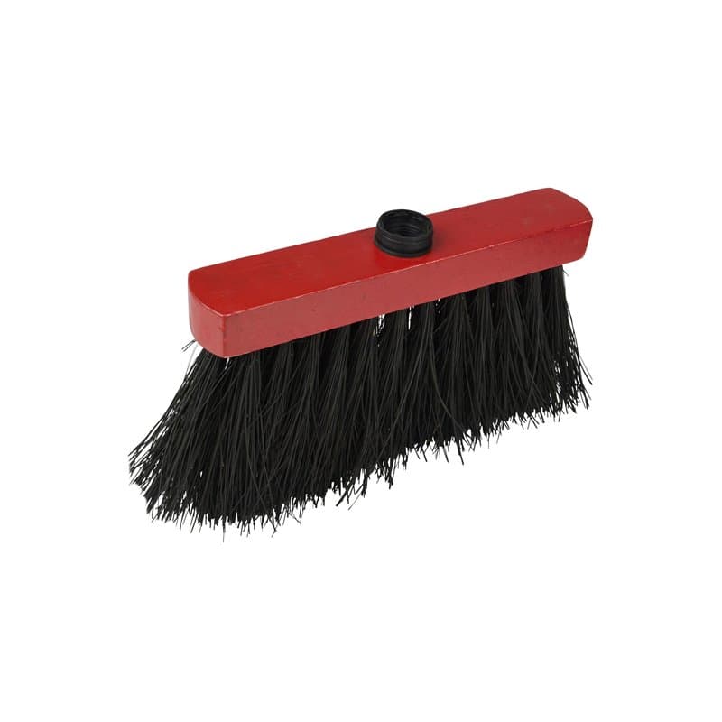 Homéa, Tête de Balai Bois Fibres Naturelles de Piassava, Rouge/Noir, Rouge/Noir