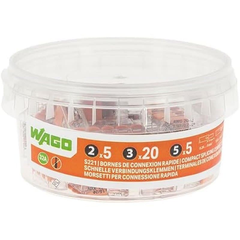 WAGO WONEEY Pot de 30 bornes de connexion automatique S221 2,3 et 5 entrées