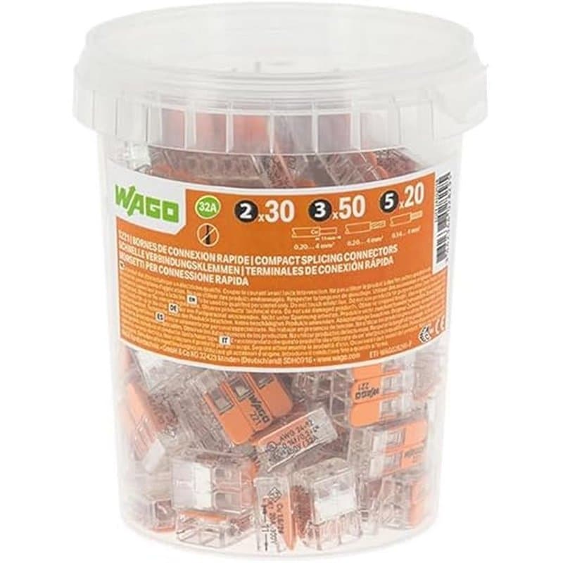 WAGO Pot de 100 bornes de connexion automatique S221 2,3 et 5 entrées