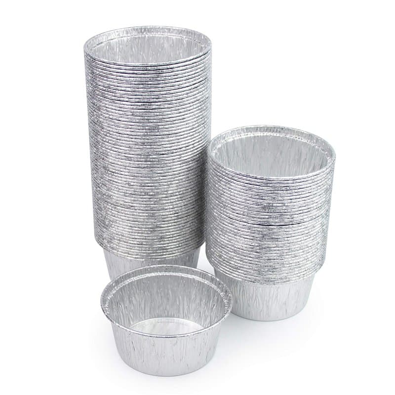 Miamex Lot de 100 Godets/Moules de Cuisson en Aluminium individuel pour Cupcakes, Crèmes aux œufs, Muffins, Tartelettes - 150 ml