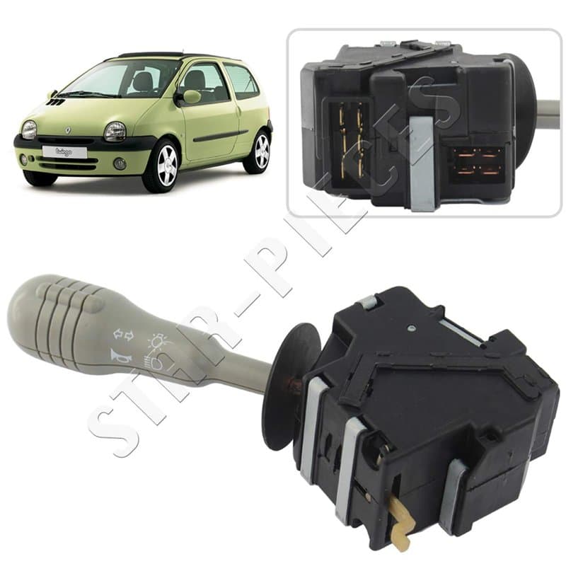 Commodo compatible pour Twingo 1 (1996-2007) commande feux, phares, clignotants, klaxon (gris) 7701046629 | 7701054305 | 6146006