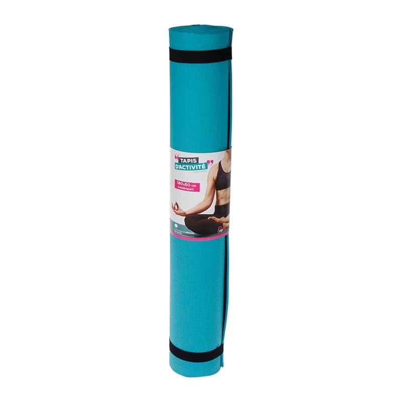 UPFIT - Tapis d'activités Dimensions: 180x60cm Couleur: Bleu 2 élastiques pour maintenir roulé Facile à ranger et transporter -M