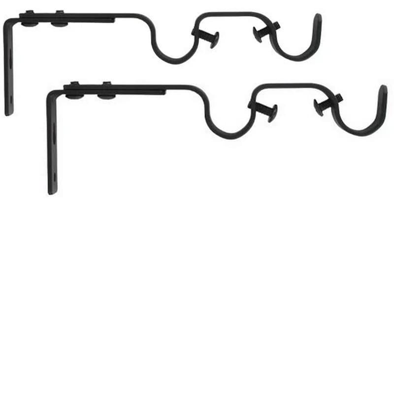 Luance Supports pour tringles à Rideaux Doubles gouttières ø 20 mm, entraxe réglable Ajustable Extensible de 165-190mm, Couleur