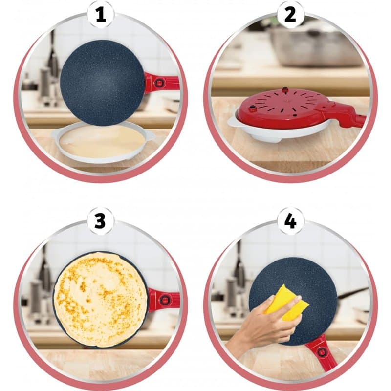 Crêpière Electrique 800 w - Venteo - confort - antiadhérente - facile d'utilisation - idéal crêpes, pancakes, galettes, burritos