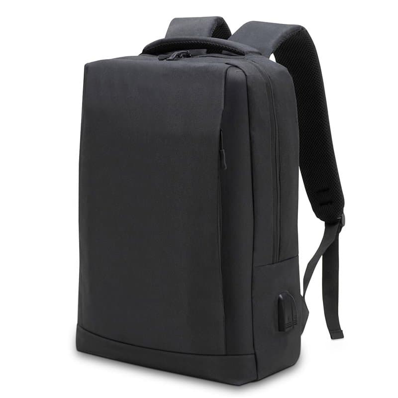 Waytex 71070 Sac à Dos confort Ordinateur 15 pouces et tablette Documents avec port USB et Audio Jack - Imperméable - Noir