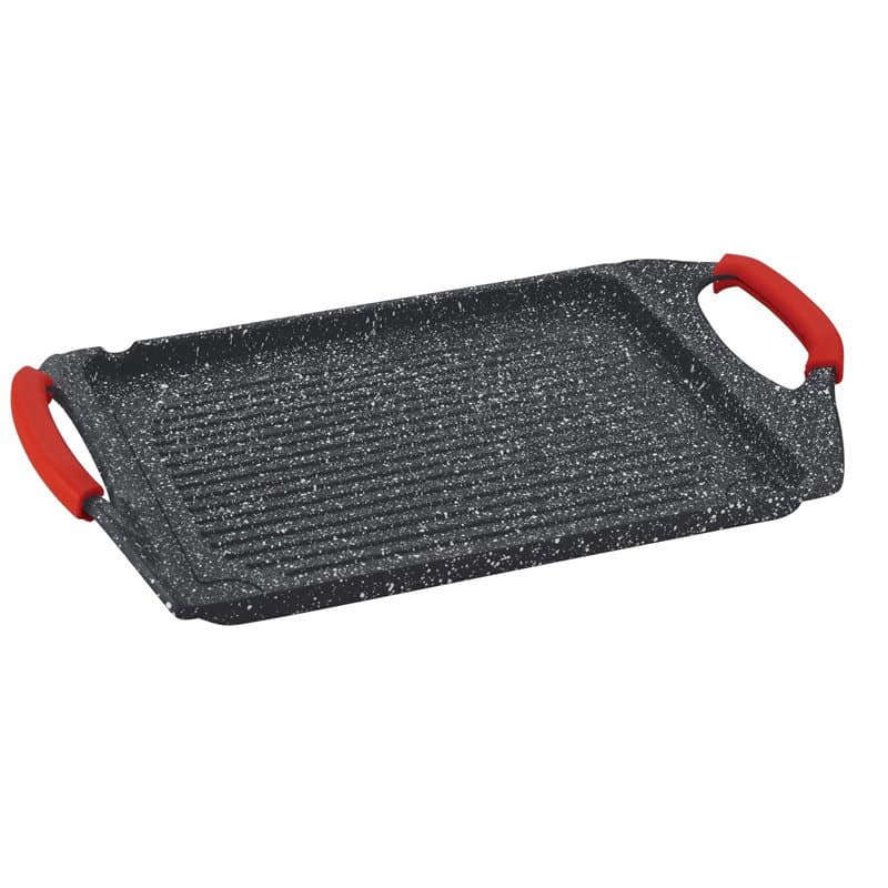 Kamberg - Plancha Grill 45x27 cm - Fonte d'aluminium - Revêtement Type Pierre - Tous feux dont Induction - Sans PFOA/PFAS