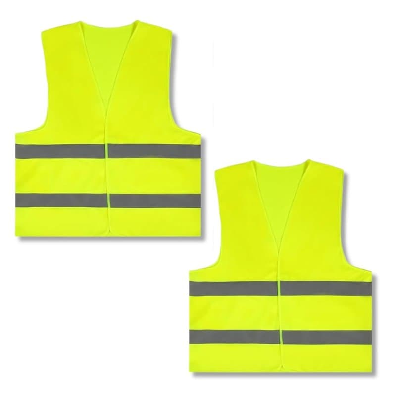 PARENCE.- Lot de 2 Gilets Jaunes Haute Visibilité - Taille Universelle, Gilet de Sécurité Réfléchissant, Norme CE, Idéal pour Cy