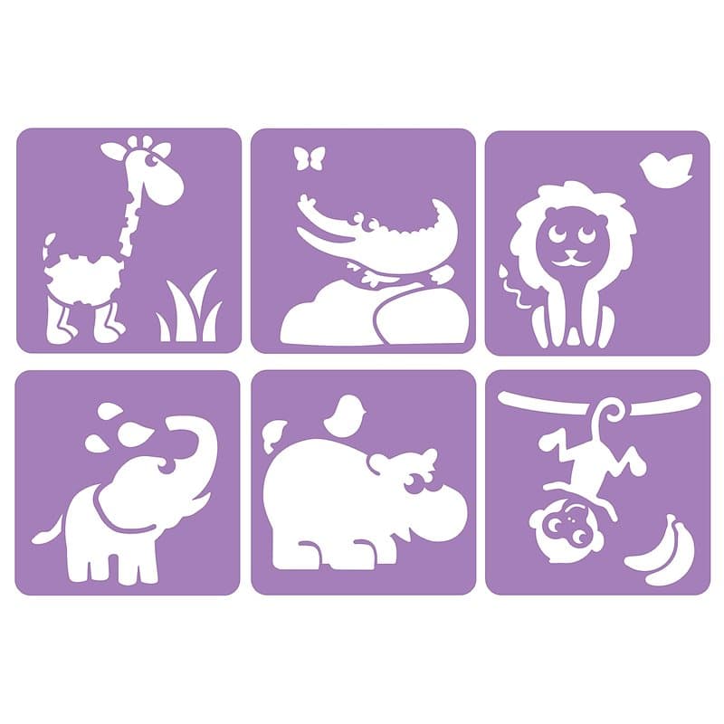 LOOLIPO - POCHOIRS - DANS LA SAVANE - 6 pochoirs - 14 x 14 cm - Pochoirs, tampons & encreurs - Pochoirs - Loisir créatif - Activ