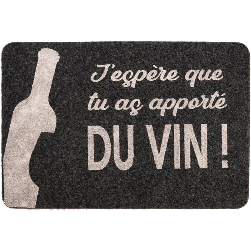 Zinello Design - Paillasson Personnalisé – Tapis d’Entrée Gris Noir 40x60 cm Intérieur Extérieur avec Message Personnalisé – Ant