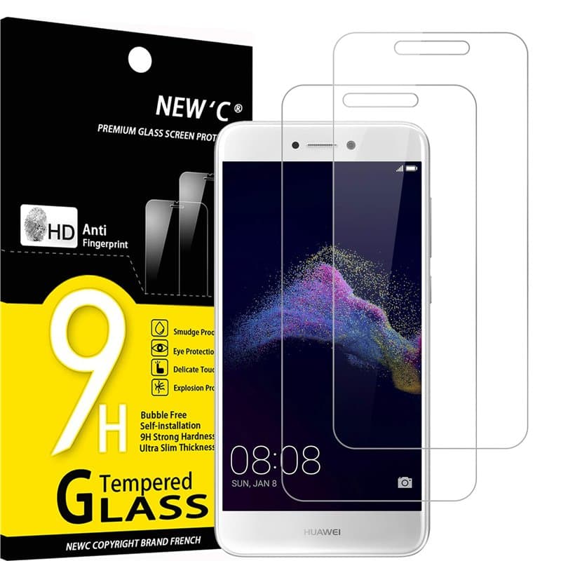 NEW'C Lot de 2, Verre Trempé pour Huawei P8 Lite 2017, Film Protection écran sans Bulles d'air Ultra Résistant (0,33mm HD Ultra