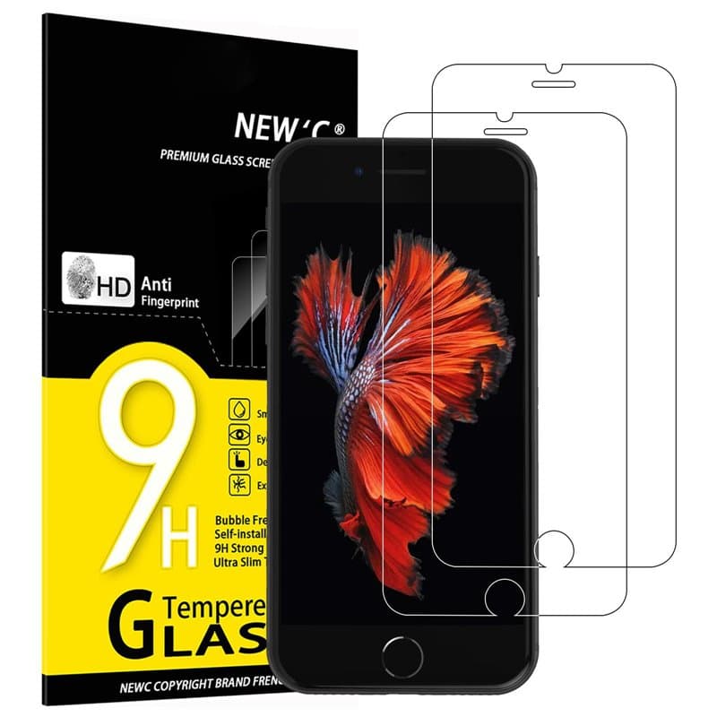 NEW'C Lot de 2, Verre Trempé pour iPhone 6 et iPhone 6S (4,7 Pouces), Film Protection écran sans Bulles d'air Ultra Résistant (0