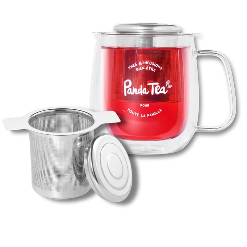 Panda tea - Panier à thé en inox - Infuseur Thé Original et Pratique pour infuser vos Thés en Vrac - Passoir à thé