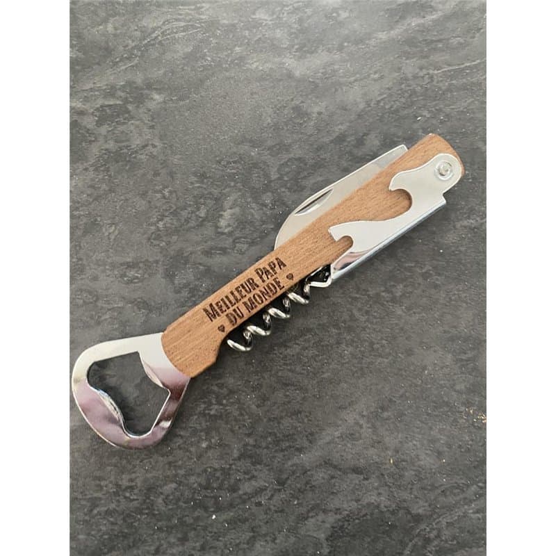 Ouvre bouteille, limonadier, tire bouchon "Meilleur Papa du monde" idée cadeau, Papa, Beau Père, anniversaire, fête, Noël