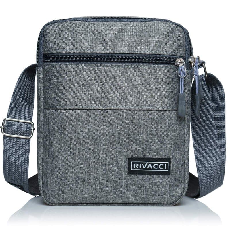 Rivacci Sacoche Homme Bandoulière Petit Sac Bandoulière pour Homme - Sport et Voyage - Petit Format, Porté à l'epaule, Vintage,
