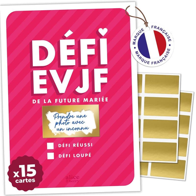 EVJF Cartes à Gratter Défis - Jeu peronnalisable pour Enterrement de Vie de Jeune Fille - Activité Drôle Future Mariée - Cadeau