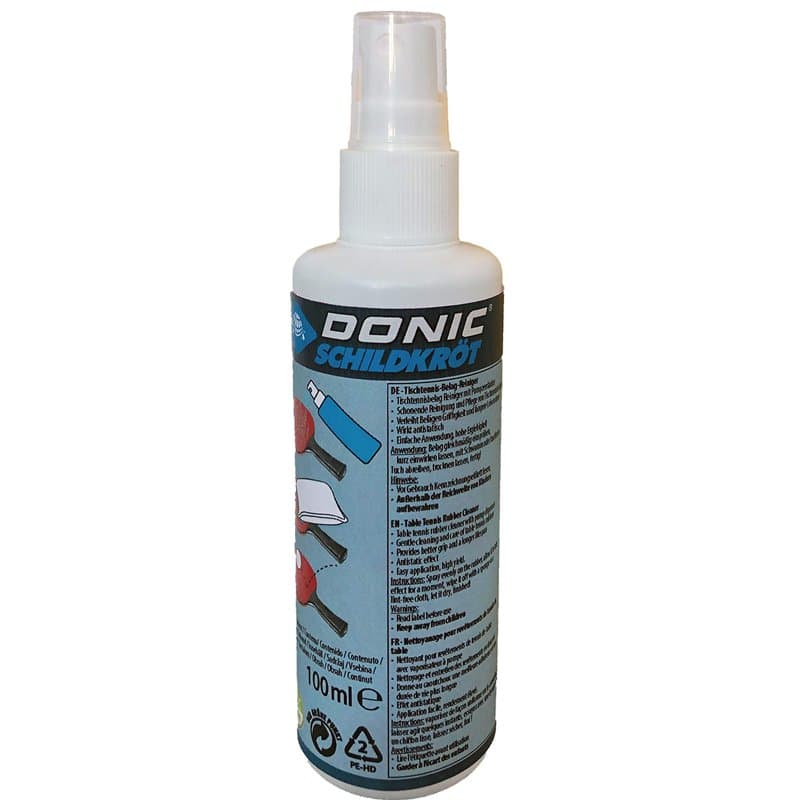 Donic-Schildkröt Nettoyant pour Tennis de Table, 100 ml de Nettoyant dans un Pulvérisateur à Pompe, pour Rafraîchir les Revêteme