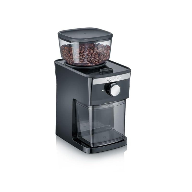 GRAEF CM252 - Moulin à café électrique, réservoir à grains 80 g, couvercle de protection des arômes, broyeur amovible, 17 degrés