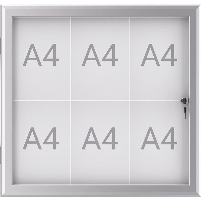 MAUL Vitrine A4 MAULexcite, Vitrine avec 6 Pages A4, Tableau d'Information avec Cadre en Aluminium et Porte en Verre, Constructi
