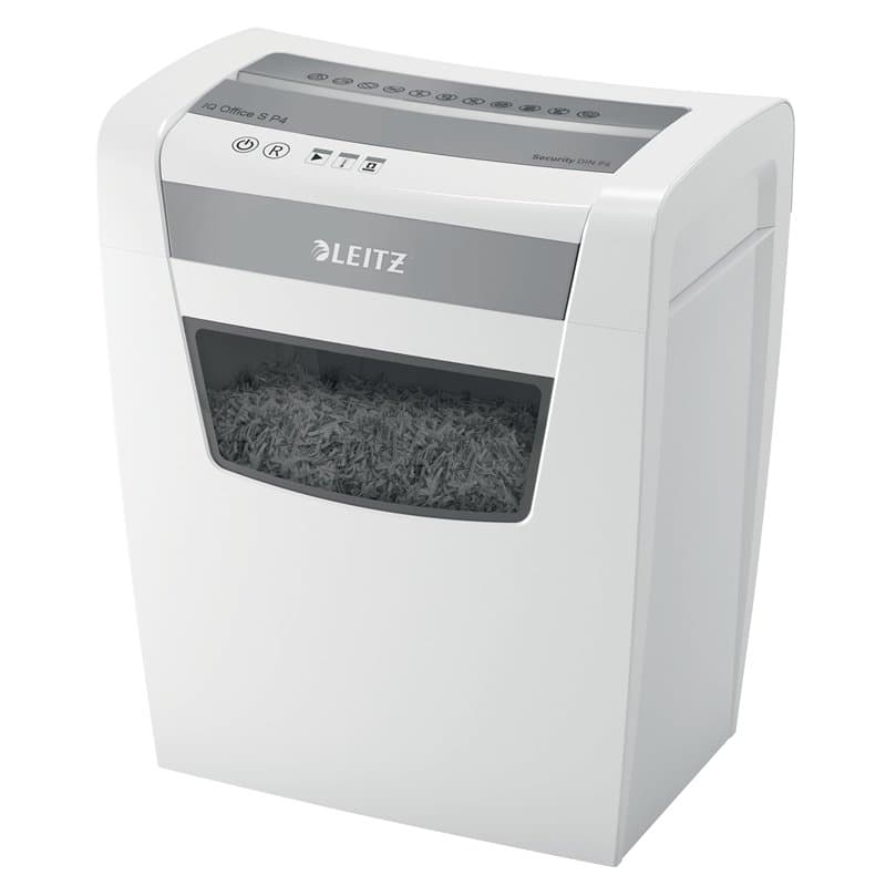 Leitz IQ Office S 80990000 Destructeur de Documents, capacité de 14 à 12 Feuilles (70-80 g/m²), Coupe croisée en Particules, Niv