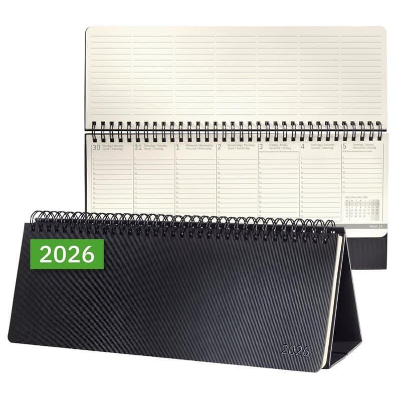 SIGEL C2680 Calendrier de bureau 2026, large, couverture rigide | Calendrier, Planificateur, Agenda hebdomadaire, Organisateur,