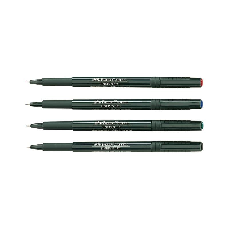 FABER-CASTELL Lot de 10 Stylos feutre extra-fin Finepen 1511 0,4 mm Noir