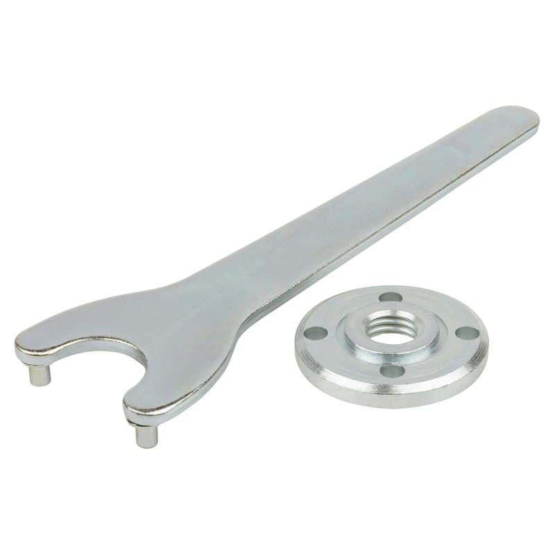 wolfcraft 2457000 Clé droite pour Meuleuse avec Ecrou M 14 Argent