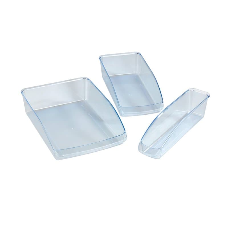 WENKO Casiers de Rangement pour réfrigérateur Boîte de Rangement, 3 pièces Transparent
