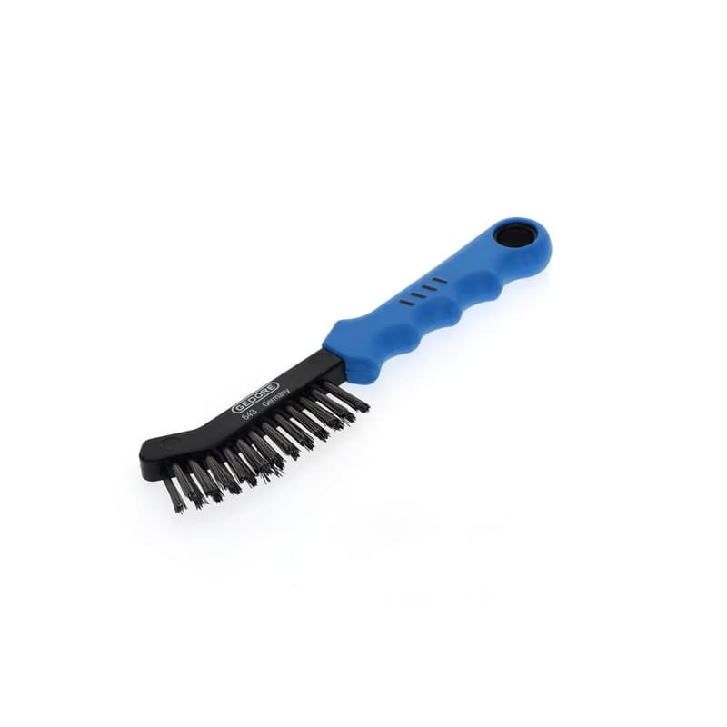 GEDORE Brosse pour étriers de frein, Pour étriers, Fils de 21 mm, Avec poignée en plastique, Brosse métallique, Longueur 225 mm,