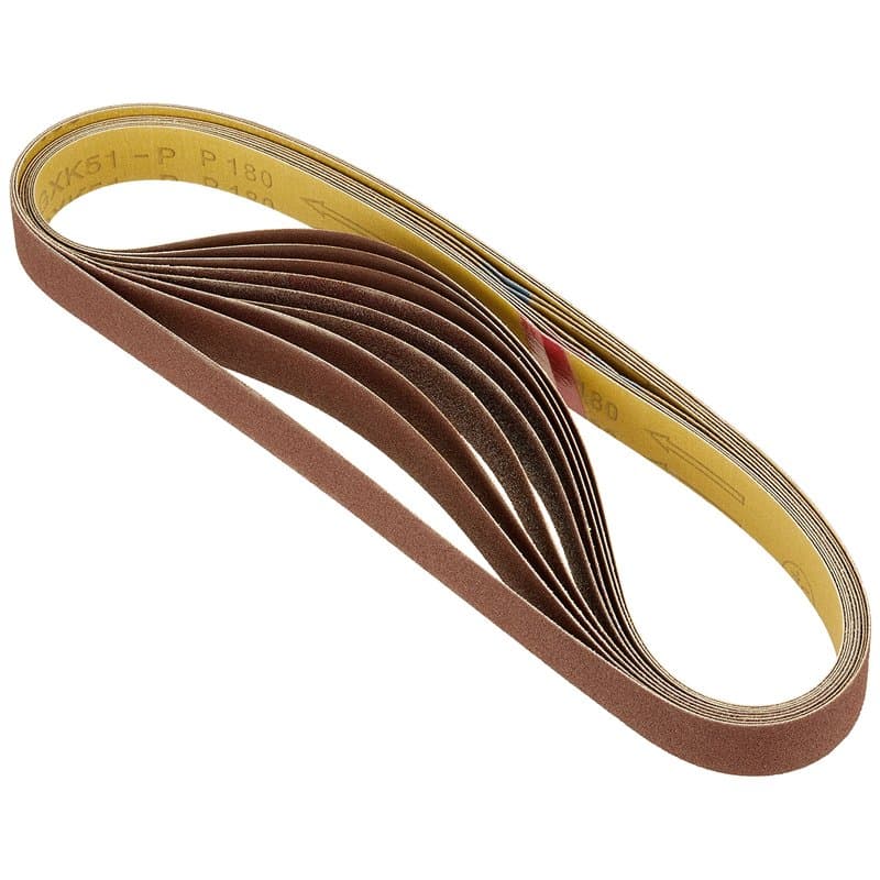 Scheppach | Jeu de bandes abrasives original | 762 x 25mm | Grain 60,100 et 180 (3 pièces de chaque) | Parfait pour la ponceuse