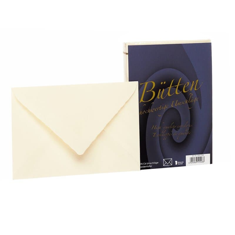 Rössler Papier 20211940 - Papier à lettres - Enveloppes doublées, C6, 25 pièces, ivoire