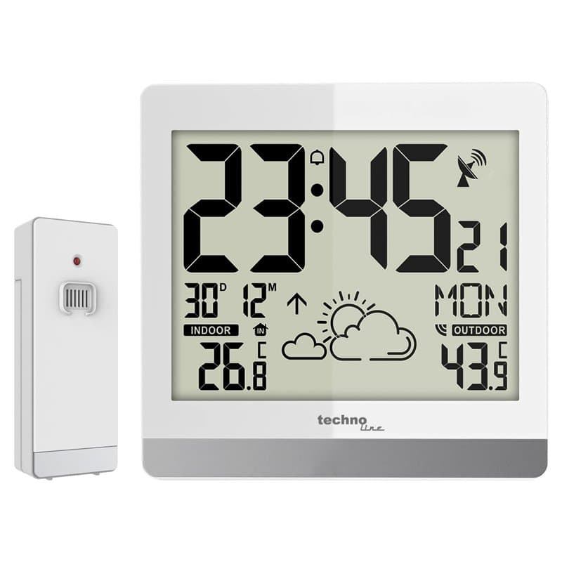 Technoline WS8119 Horloge Murale numérique sans Fil avec Affichage de la température et prévisions météorologiques