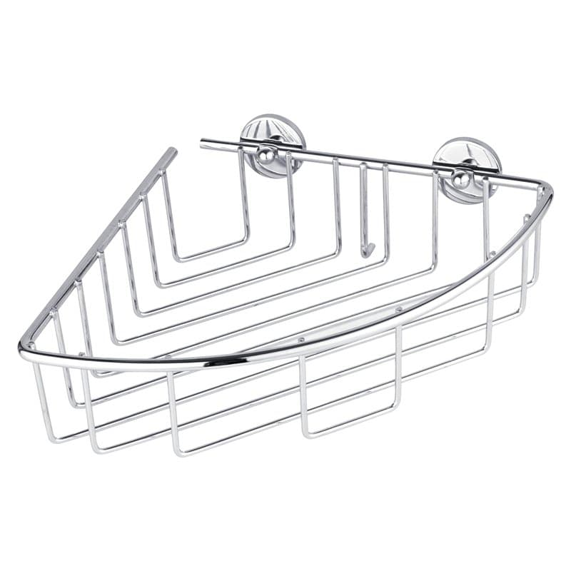 tesa® Baath Panier d'angle, métal chromé, adhésif, technologie sans percer