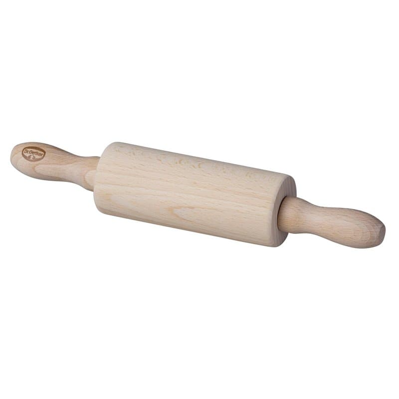 Dr. Oetker Mini rouleau à pâtisserie en bois pour les amateurs de pâtisserie – 23 cm, bois massif, stable et durable pour tous l