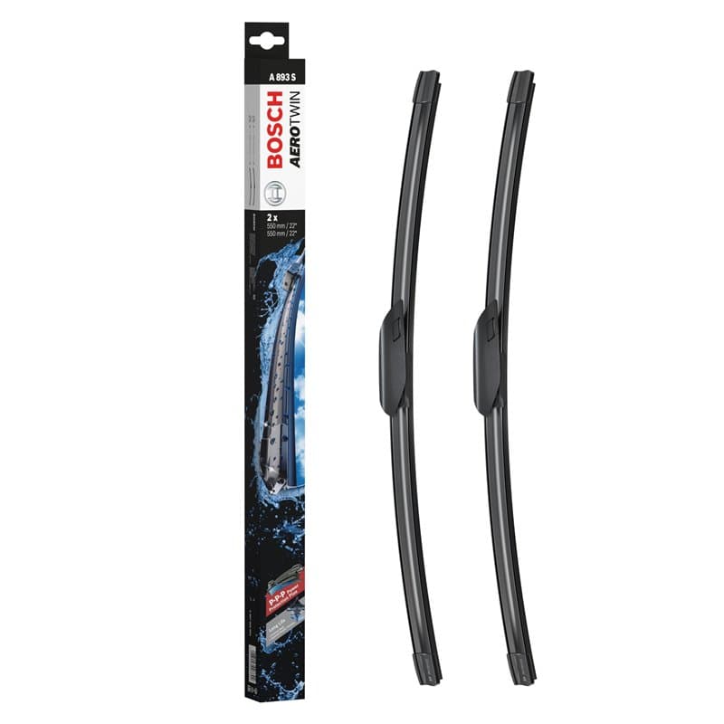Bosch A893S - Balais d'essuie–glace Aerotwin - Longueur : 550/550 mm - 1 paire de balais avant, Noir
