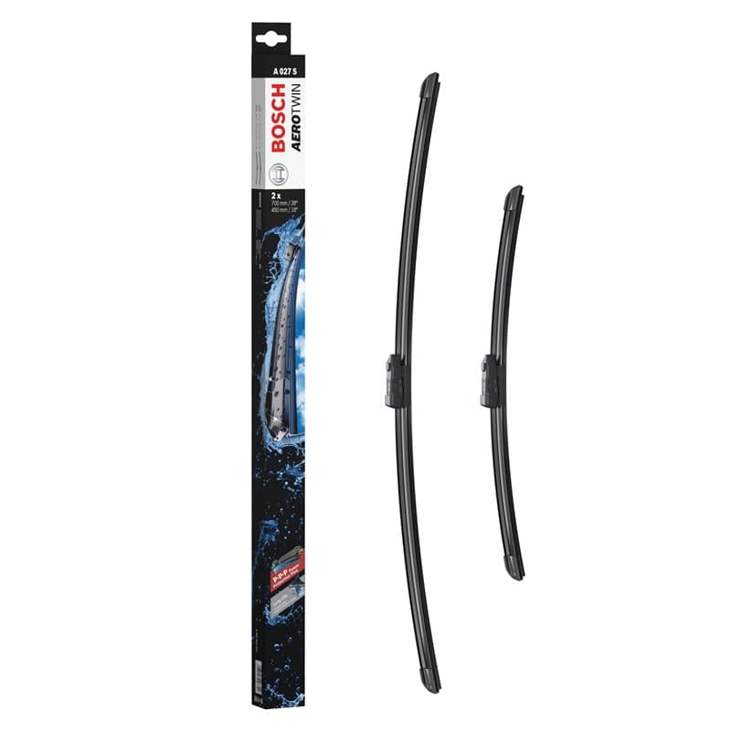 Bosch A027S - Balais d'essuie–glace Aerotwin - Longueur : 700/450 mm - 1 paire de balais avant, Noir