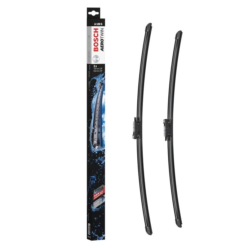 Bosch Balais d'Essuie–Glace Plats Aerotwin A100S, Longueur: 700mm/650mm – 1 Paire de Balais avant