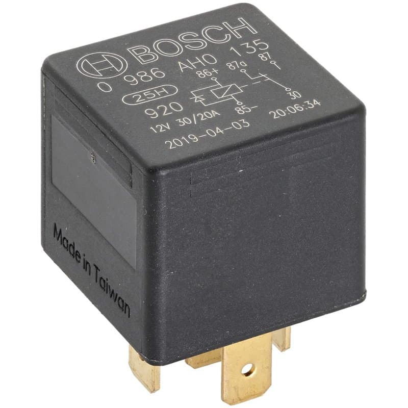 Bosch 0986Ah0135 Relais 12V 30A, 5 Terminaux, Ip5K4, Résistance aux Températures Allant de -40° C À 100° C