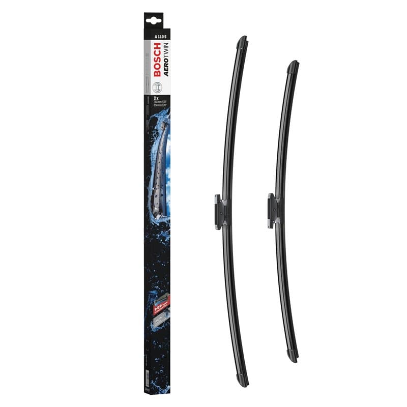 Bosch Balais d'Essuie–Glace Plats Aerotwin A119S, Longueur: 750mm/650mm – 1 Paire de Balais avant