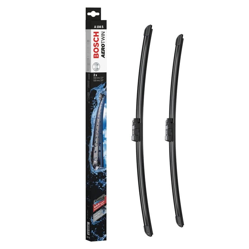 Bosch Balais d'Essuie-Glace Plats Aerotwin A104S, Longueur: 550mm/500mm − 1 Paire de Balais avant