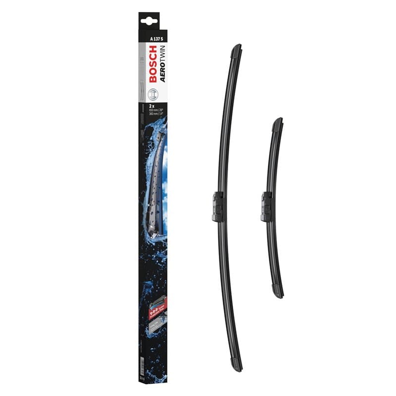 Bosch Balais d'Essuie-Glace Plats Aerotwin A137S, Longueur: 650mm/360mm − 1 Paire de Balais avant