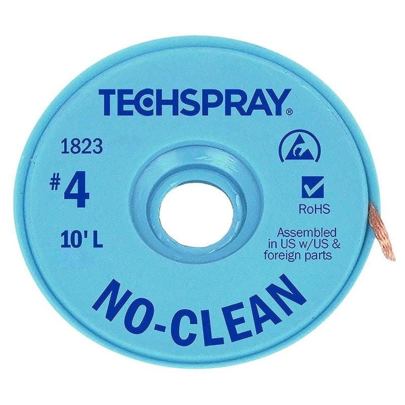 Techspray Tresse à dessouder ESD No Clean 1823-100F - 2,5 mm x 30,5 mm - Bleu