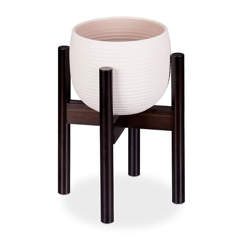 Relaxdays support bambou, réglage individuel, pour pots de fleurs jusqu’à 32 cm, H: 35,5 cm, marron, 1 élément