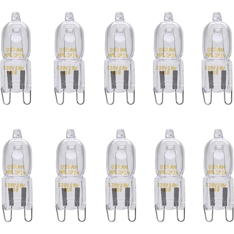 Osram Halopin 66733 AC35305 Lot de 10 Ampoules Lampes Halogènes G9 à intensité variable Blanc chaud 33 W 230 V 460 lm