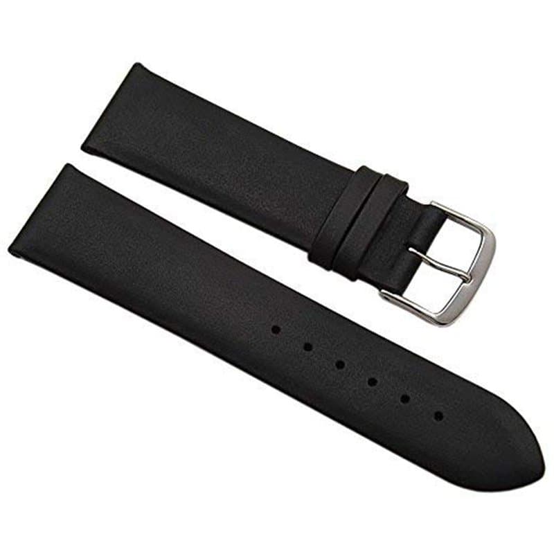 myledershop 22mm Cuir de veau bracelet de montre Made in Germany en noir avec boucle en argent MJ-Design-Germany incl instructio