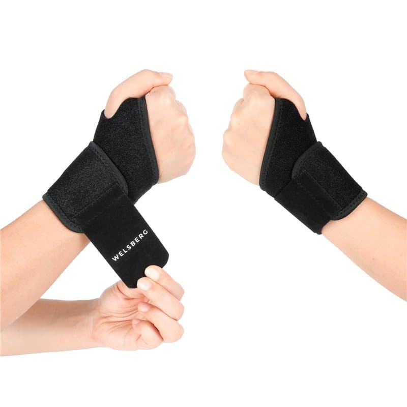 welsberg 2x Bandages de Poignet, Sangle de Compression de Poignet réglable Unisexe, Support de Pouce, Soulagement de la Douleur