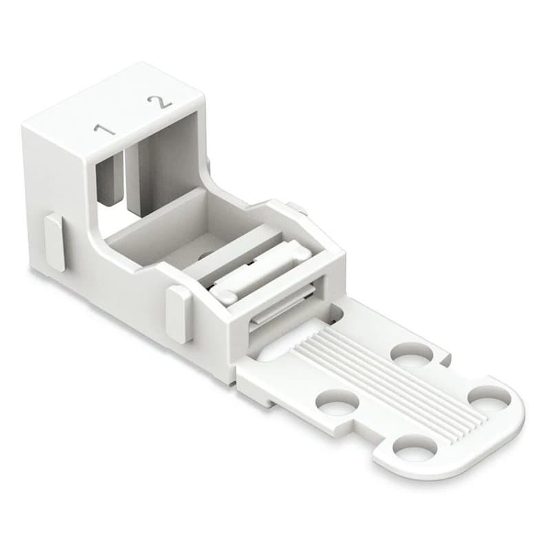 WAGO Adaptateur de Fixation, pour Bornes à 2 Conducteurs, Série 221-4 mm², avec Pied de Fixation à Encliqueter pour Montage Hori
