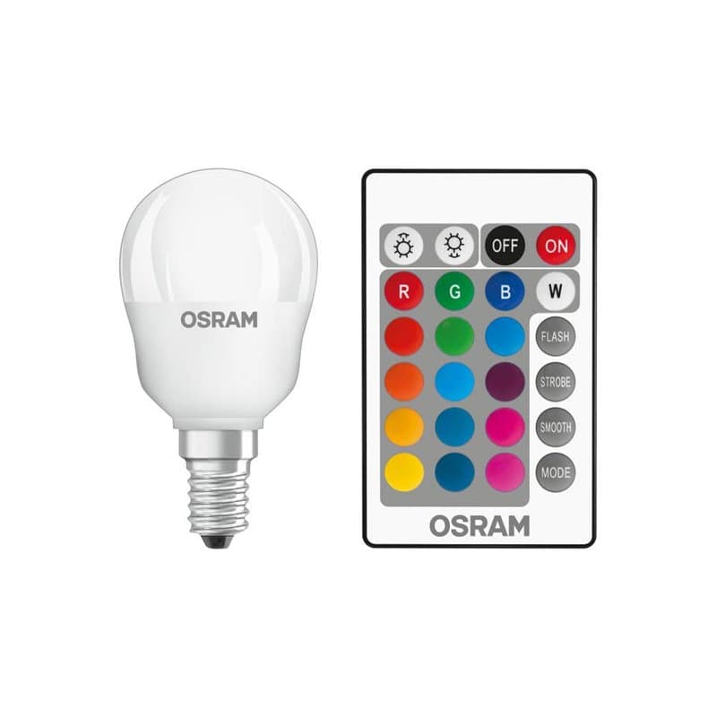OSRAM Ampoule LED | Culot: E14 | Blanc chaud | 2700 K | 4,50 W | équivalent à 25 W | LED Retrofit RGBW avec télécommande