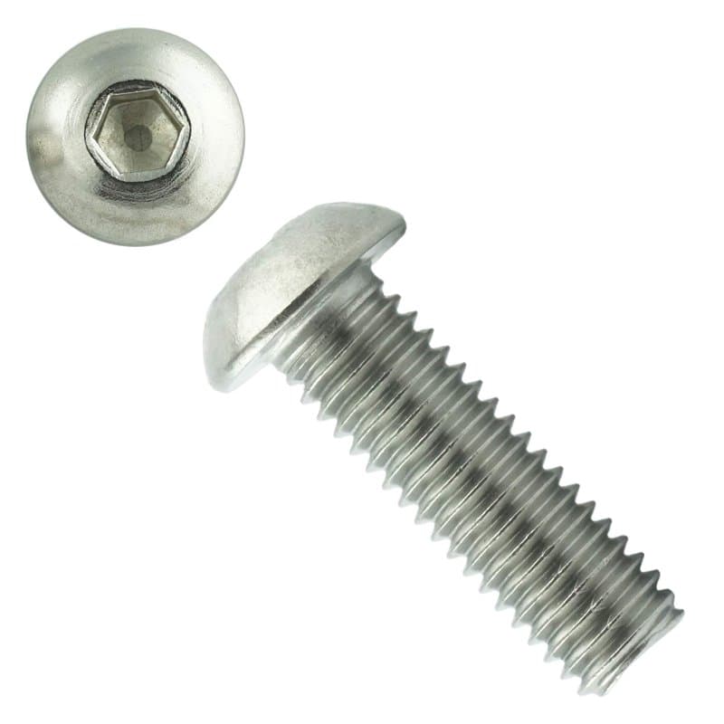 Eisenwaren2000 | Vis à tête bombée M12 x 25 mm avec six pans creux (20 pièces) – Vis à tête bombée avec tête plate – Vis filetée