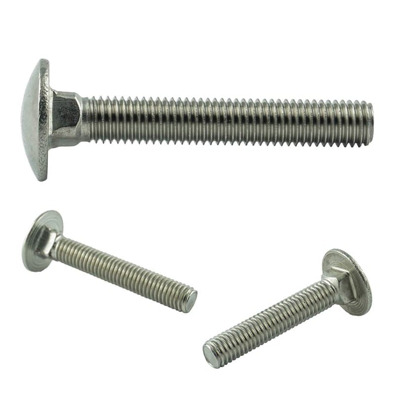 AGBERG Lot de 10 vis à tête bombée M6 x 40 mm, avec collet carré et filetage complet, en acier inoxydable A2 V2A, inoxydable, DI