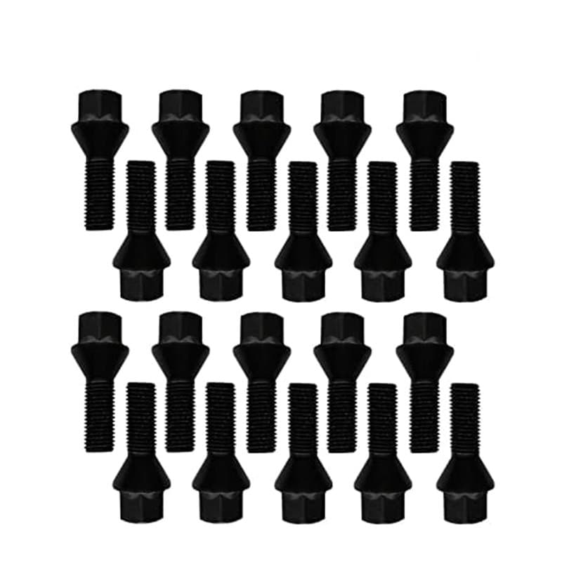 TRACER Lot de 20 boulons de roue coniques 60° M12 x 1,25 28 mm compatibles avec Alfa Romeo, Peugeot, Fiat, Citroen